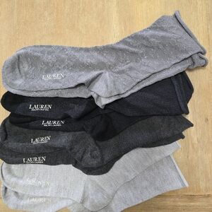 Ralph Lauren Women's Gray and Black Sock Collection